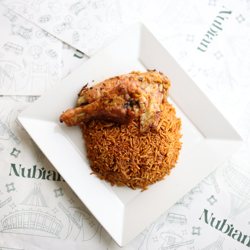 Nubian Delicacies Nigerian Jollof Rice with turkey